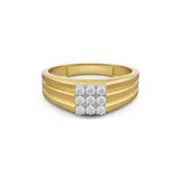 Women Yellow Gold Lab Grown Diamond-Studded Ring-image-35