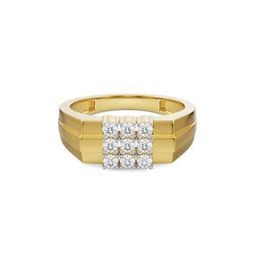 Women Yellow Gold Lab Grown Diamond-Studded Ring-image-84