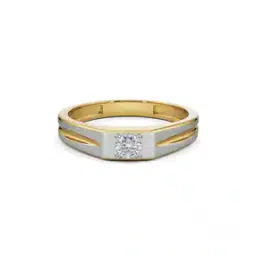 Men Yellow Gold Lab Grown Diamond-Studded Ring-image-84
