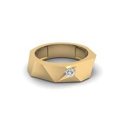 Men Yellow Gold Lab Grown Diamond-Studded The Facet Vanguard Ring-image-69