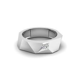 Men White Gold Lab Grown Diamond-Studded The Facet Vanguard Ring-image-113