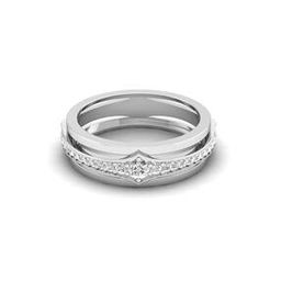 Men White Gold Lab Grown Diamond-Studded Lumen Band Ring-image-23