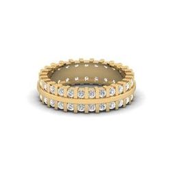 Men Yellow Gold Lab Grown Diamond-Studded The Regent Band Ring-image-71