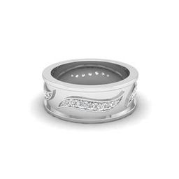 Men White Gold Lab Grown Diamond Ring-image-126