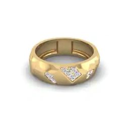 Men Yellow Gold Lab Grown Diamond-Studded The Fortitude Band Ring-image-66