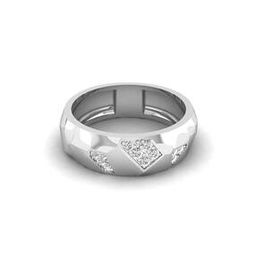 Men White Gold Lab Grown Diamond The Fortitude Band Ring-image-83