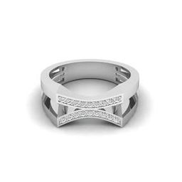 Men White Gold Lab Grown Diamond-Studded Summit Ring-image-101