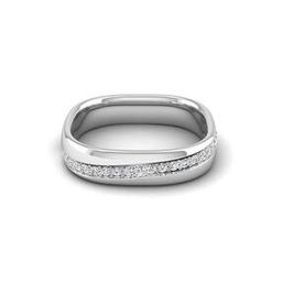 Men White Gold Lab Grown Diamond-Studded Band Ring-image-31