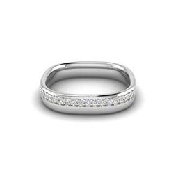Men White Gold Lab Grown Diamond-Studded Band Ring-image-115