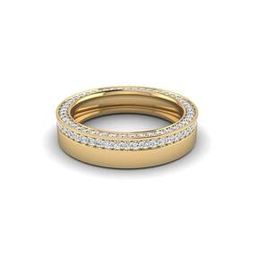 Men Yellow Gold Lab Grown Diamond-Studded The Stellar Band Ring-image-14