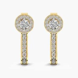 Women Yellow Gold Lab Grown Diamond Heritage Hoop Earrings-image-52