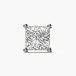 Men Yellow Gold Lab Grown Diamond Regal Princess Cut Stud Earrings-image-22