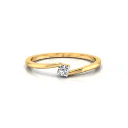 Diamond Studded Yellow Gold Ring-image-9
