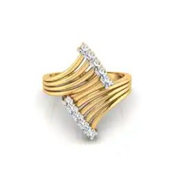 Yellow Gold Diamond-Studded Cocktail Ring-image-46