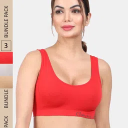 Amour Secret Pack Of 3 Non Padded Full Coverage Seamless Slip-On Bra-17
