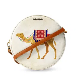 DailyObjects Off-White & Khaki White Camel - Orbis Printed Sling Bag image 2