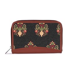 ZOUK Women Green & Brown Ethnic Motifs Printed Zip Around Wallet image 2
