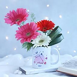 Happy Gerberas Aries Personalised Mug-11