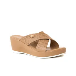 Khadims Women Wedge Heel Sandals with Laser Cuts-29