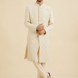 Manyavar Embroidered Brocade Sherwani Set-image-63