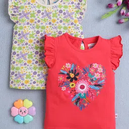 BUMZEE Girls Floral 2 Printed T-shirt-image-76