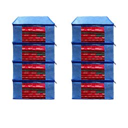 AMAK INC Blue Fabric Multi-Utility Wardrobe Organisers-picture-39