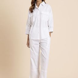 Moomaya Pure Cotton Shirt With Trouser Co-Ords-image-17
