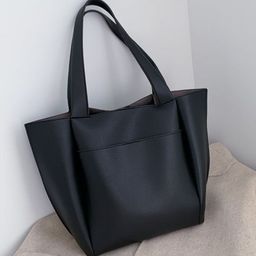 CORSICA PU Oversized Bucket Tote Bag With Tasselled-image-22