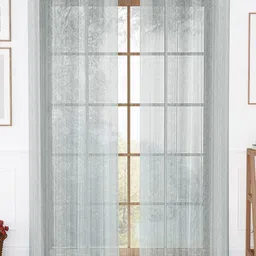 Story@home Grey Set of 2 Geometric Sheer Long Door Curtain-image-55