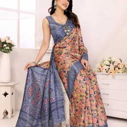 Styleveda Floral Khadi Saree-53