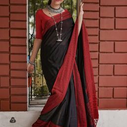 VILLE FASHION Art Silk Banarasi Saree-image-7