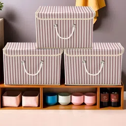 Aura Cream-Coloured Set of 3 Regular Drawer Organiser Organisers-49