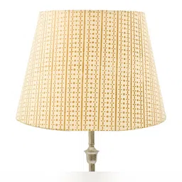 Lampenschirm India Beige Block Printed Cotton Frustum Shaped Lampshade image 3
