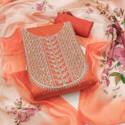 HERE&NOW Floral Embroidered Sequinned Unstitched Dress Material-image-68