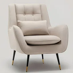 nestroots Beige & Black Wooden Accent LoungeChair-image-45