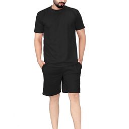 SATPURUSH Men Black T-Shirt & Shorts-picture-8