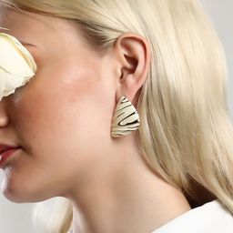 SOHI The Trinity Gold-Plated Triangular Studs-0