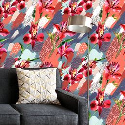 ArtzFolio Printed UV-Resistant Anti-Bacterial Watercolor Splatters With Doodle Peel & Stick Wallpaper-image-26