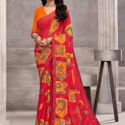 DIVASTRI Poly Chiffon Saree-image-23