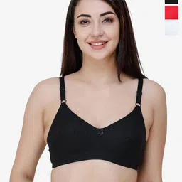 College Pack of 3 Cut and Sew Full Coverage Bra-image-58