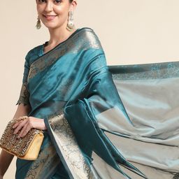 DIVASTRI Woven Design Zari Organza Banarasi Saree-picture-18