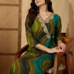 KALINI Women Abstract Printed Daily A-Line Kurta-image-36