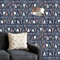 ArtzFolio Printed UV-Resistant Anti-Bacterial Tribal Triangles And Stripes Peel & Stick Wallpaper-image-83