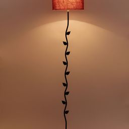 Devansh Black & Maroon Jute Floor Lamp With Shade-6