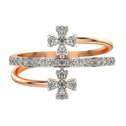 VALANOVA 14KT Rose Gold Diamond Studded Ring 2.52 g-image-70