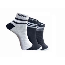 HRX by Hrithik Roshan Unisex Pack Of 3 Ankle Length Patterned Socks-image-47