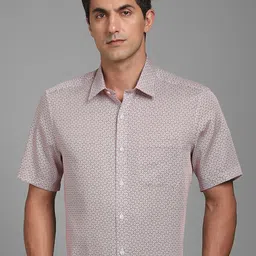 Louis Philippe Floral Printed Spread Collar Formal Cotton Shirt-image-41