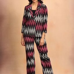 The Woman Store Printed Blazer With Trousers Co-Ords-picture-22
