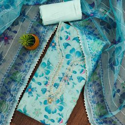 Panzora Printed Organza Unstitched Dress Material-image-75