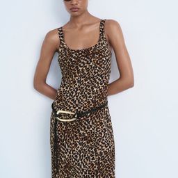 MANGO Animal Print Sheath Midi Dress-picture-2